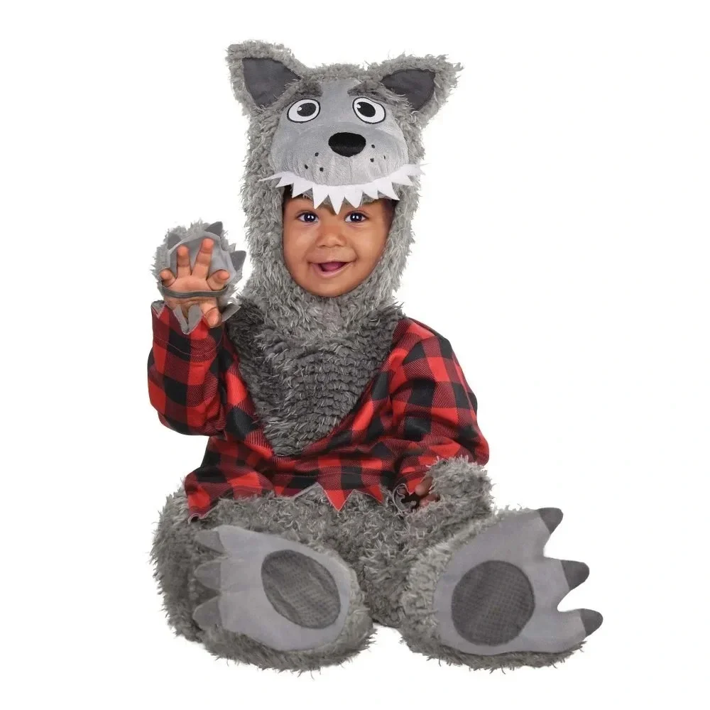 amscan Infant Big Bad Wolf Costume, 6-12 Months, 4 Pcs.,‎ Plush